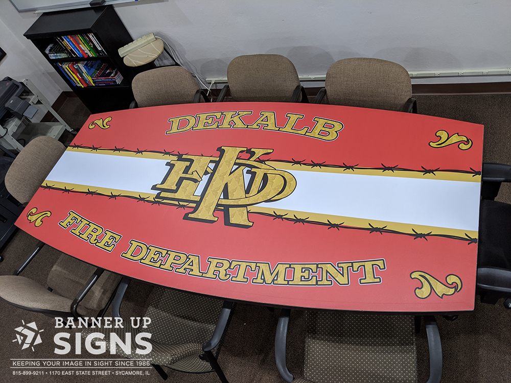 Banner Up Signs created customized unique projects for DeKalb, Illinois Fire Department