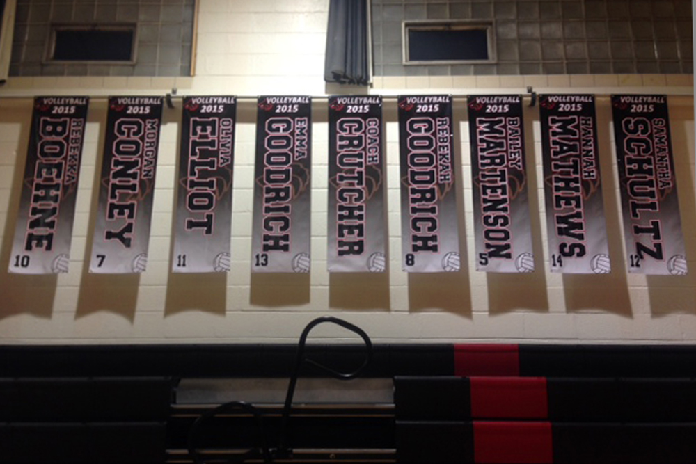 Indoor hanging sports banners for athletes by Banner Up Signs 